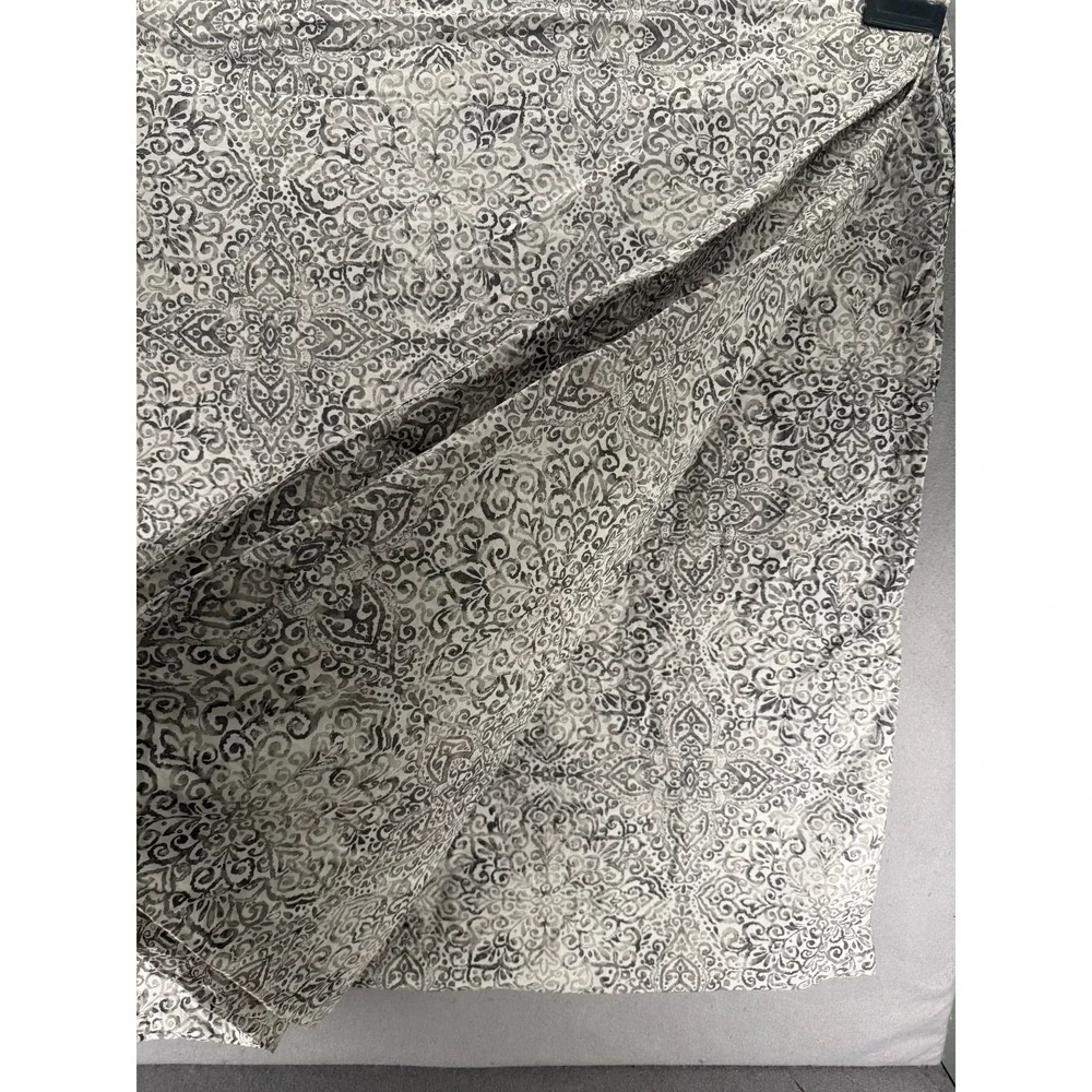 IKEA Angsklocka Duvet Cover Full Queen Gray White Paisley Print Boho Cottagecore